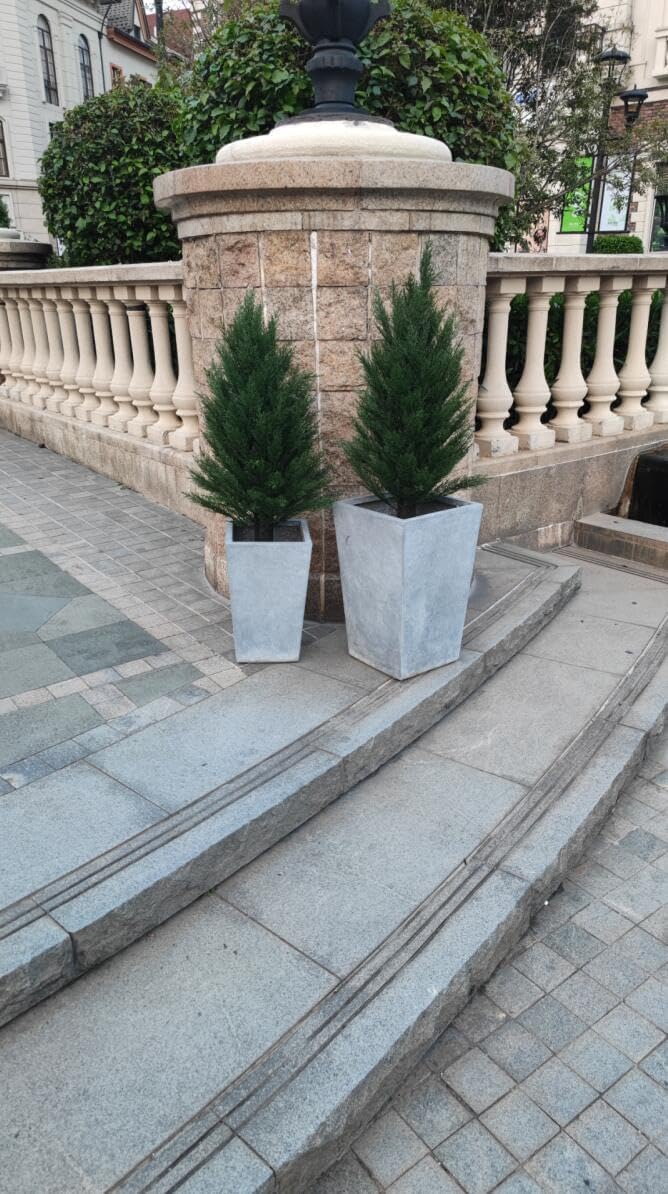 ALL SEASON GREEN Fake Topiaries Outdoor Plants,3ft UV Protection Potted Artificial Cedar Tree for Front Door Porch Decor,Realistic Outdoor Trees 2Pack - Image 5