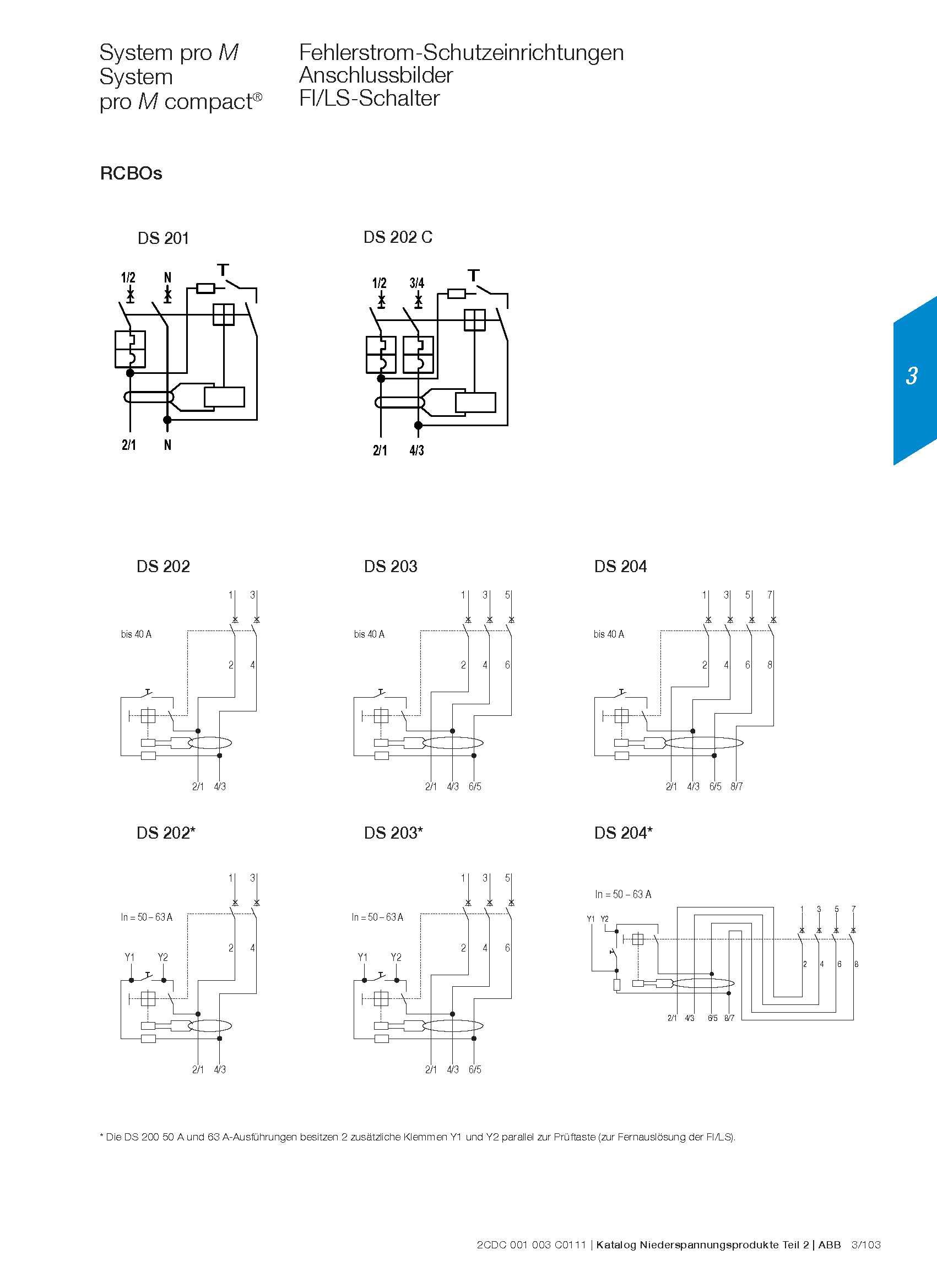 ABB FI-Schutzschalter mit Sicherungsautomat FI/LS (RCBO) Typ A