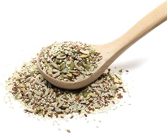 Organic Omega Four Seed Mix -1kg- Pumpkin, Sunflower, Sesame, Flax - No Additives, No Preservatives, High Fibre, High Protein, Raw Whole Seeds, Vegan, GMO Free, Certified Organic - Thames Organic