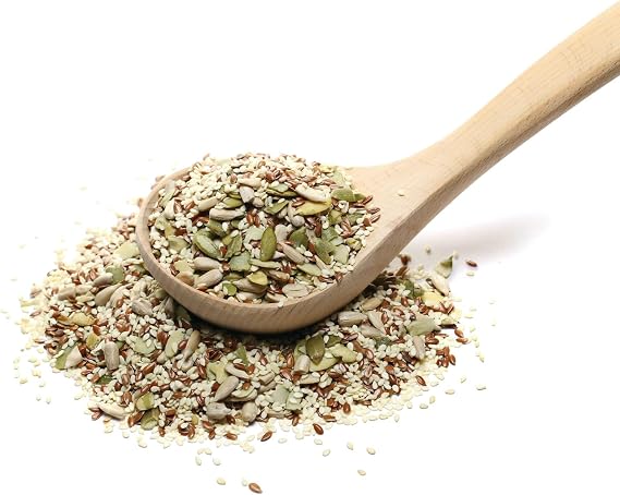 Organic Omega Four Seed Mix -1kg- Pumpkin, Sunflower, Sesame, Flax - No Additives, No Preservatives, High Fibre, High Protein, Raw Whole Seeds, Vegan, GMO Free, Certified Organic - Thames Organic