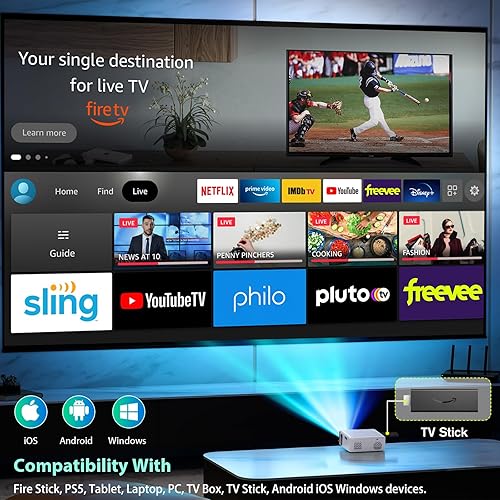 Miniatura 5 de KSAN Mini proyector, proyector portátil compatible con 4K, proyector de película para cine en casa al aire libre, espejo de pantalla WiFi 5G para