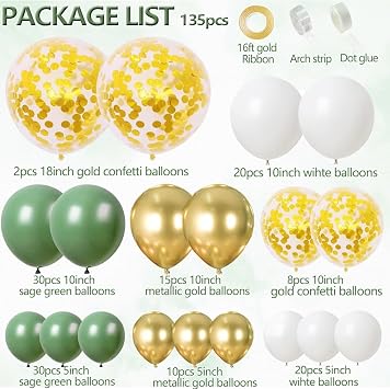 OUNIY Sage Green 172pcs Gender Neutral Baby Shower Decorations - Boho Greenery Party Supplies with Oh Baby Backdrop, Tablecloth, Balloons, BABY Box, Welcome Banner