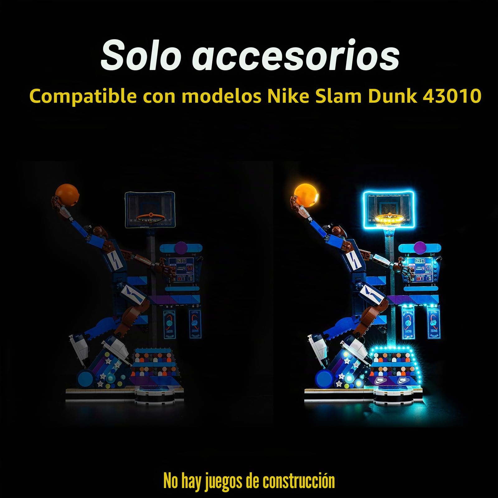 Kit de luz con control remoto compatible con Lego Nike Slam Dunk 43010 (Sin modelo), Set de iluminación LED Compatible con Lego Nike Slam Dunk Juguetes creativos