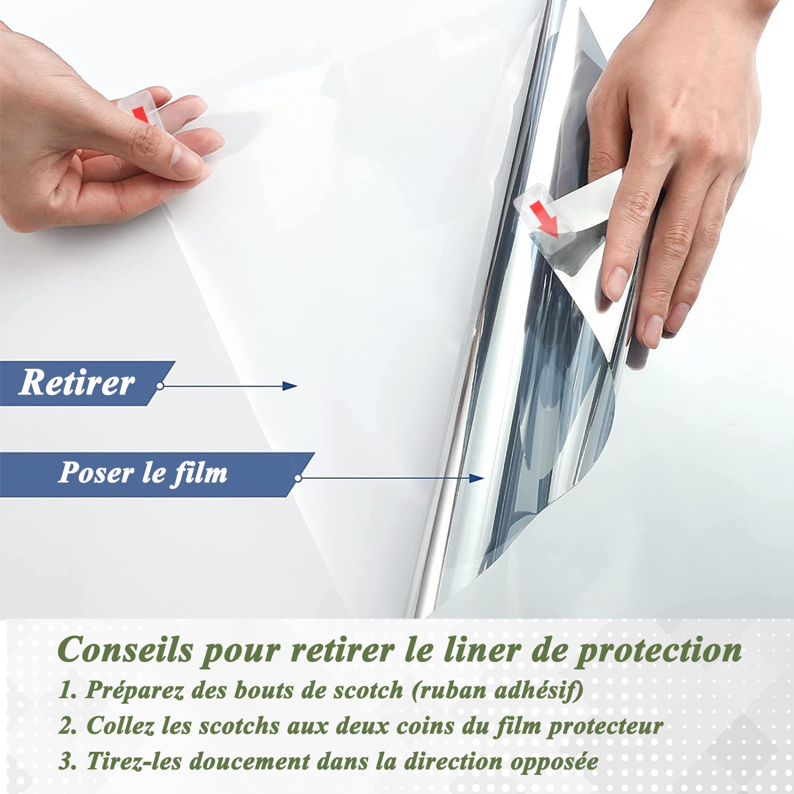 Film Fenêtre Anti Regard Film Occultant Fenêtre Anti Chaleur UV Brise Vue Fenêtre Miroir Protection de la Vie Privée pour Maison Bureau Magasin Argent Noir 80x200cm