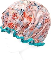 Vista 4 de Wrapables® Elegantes gorros de ducha impermeables de doble capa (juego de 4), llamas y diversión oceánica