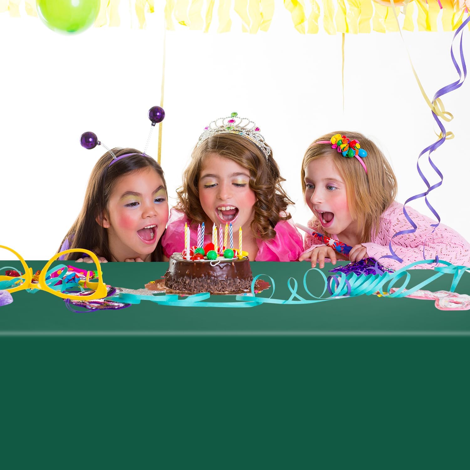 54 Inch x 300 Feet Dark Green Plastic Tablecloth Roll Disposable Table Cloth with Cutter Box Plastic Table Cover for Party - Image 7