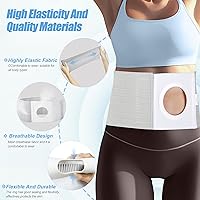 Vista 4 de Cinturón ajustable para hernia de ostomía – Cinturón de soporte de estoma transpirable para colostomía e ileostomía – Cuidado posoperatorio, apto