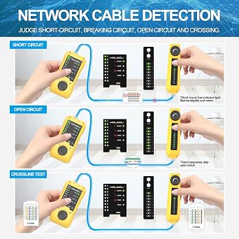 KOSOL Network Cable Tester, RJ11 RJ45 Wire Tracer and Phone Line Tester