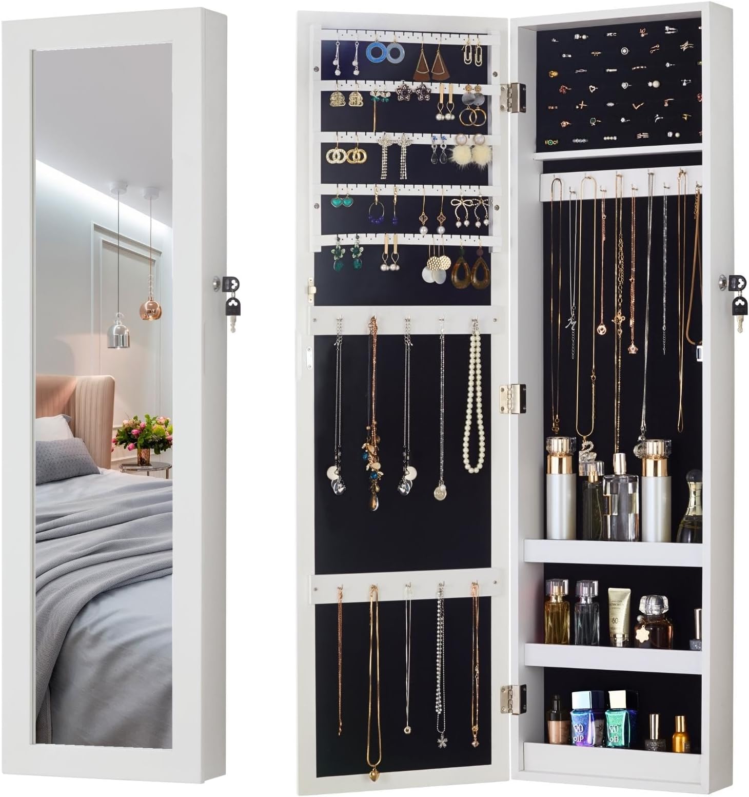 Amazon.com: Baysitone Jewelry Organizer, Jewelry Cabinet/Jewelry ...
