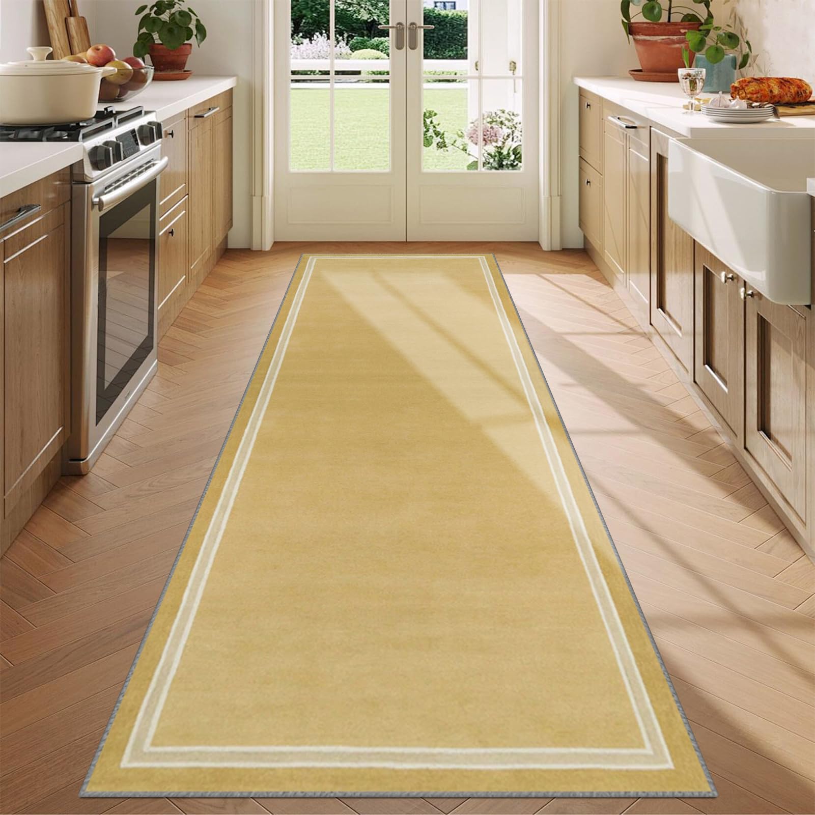 Laegnfho Very Long Hallway Hall Runner Carpet Runner Rug Non Slip Machine Washable Narrow Rugs Corridor Runners Heavy Duty Entrance Mat Kitchen Runners for Living Room Entryway Bedroom 60 x 200 cm