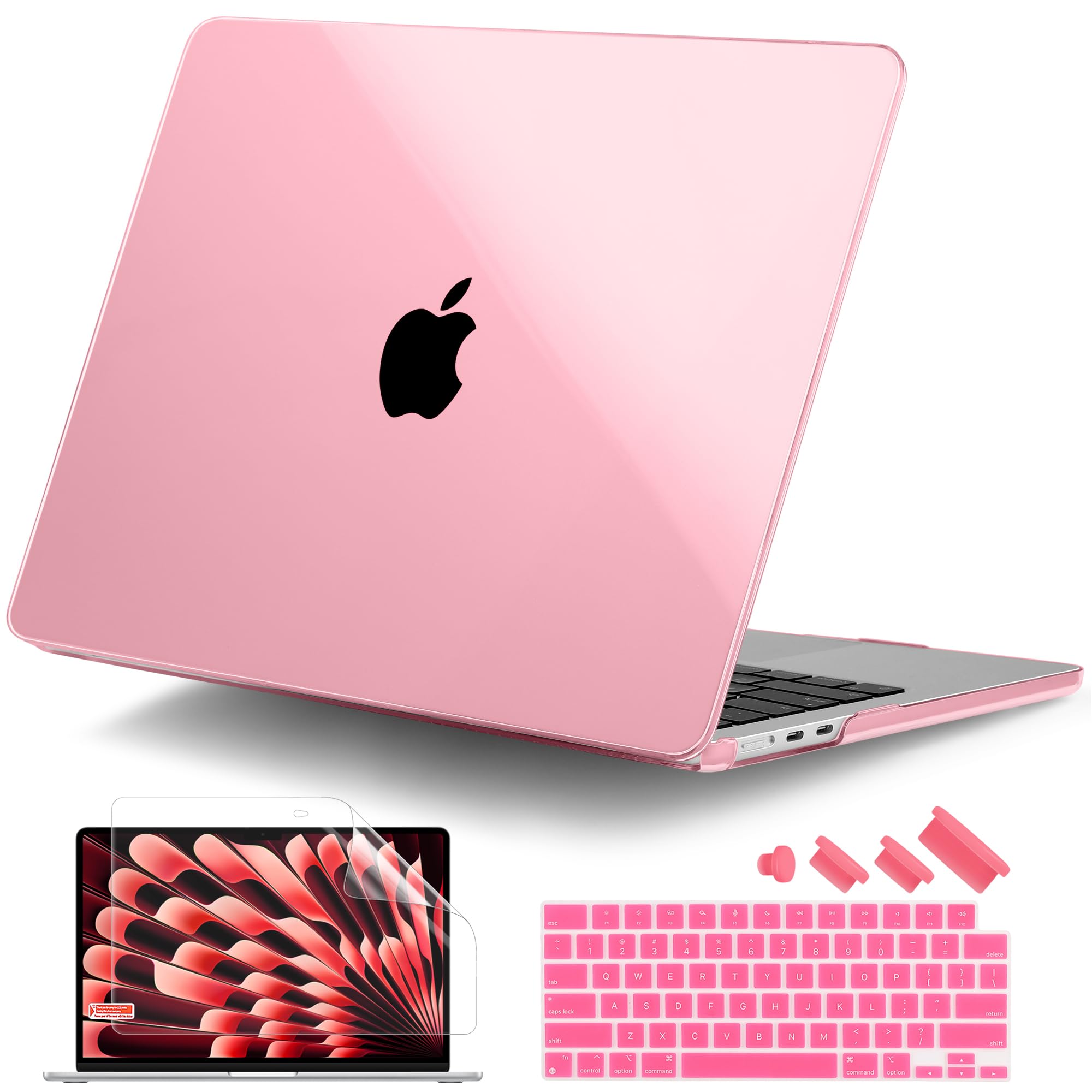 DONGKE Compatible with M4 MacBook Air 15 Inch Case 2025 2024 2023 A3241 A3114 A2941 M3 M2 with Liquid Retina Display & Touch ID, Protective Plastic