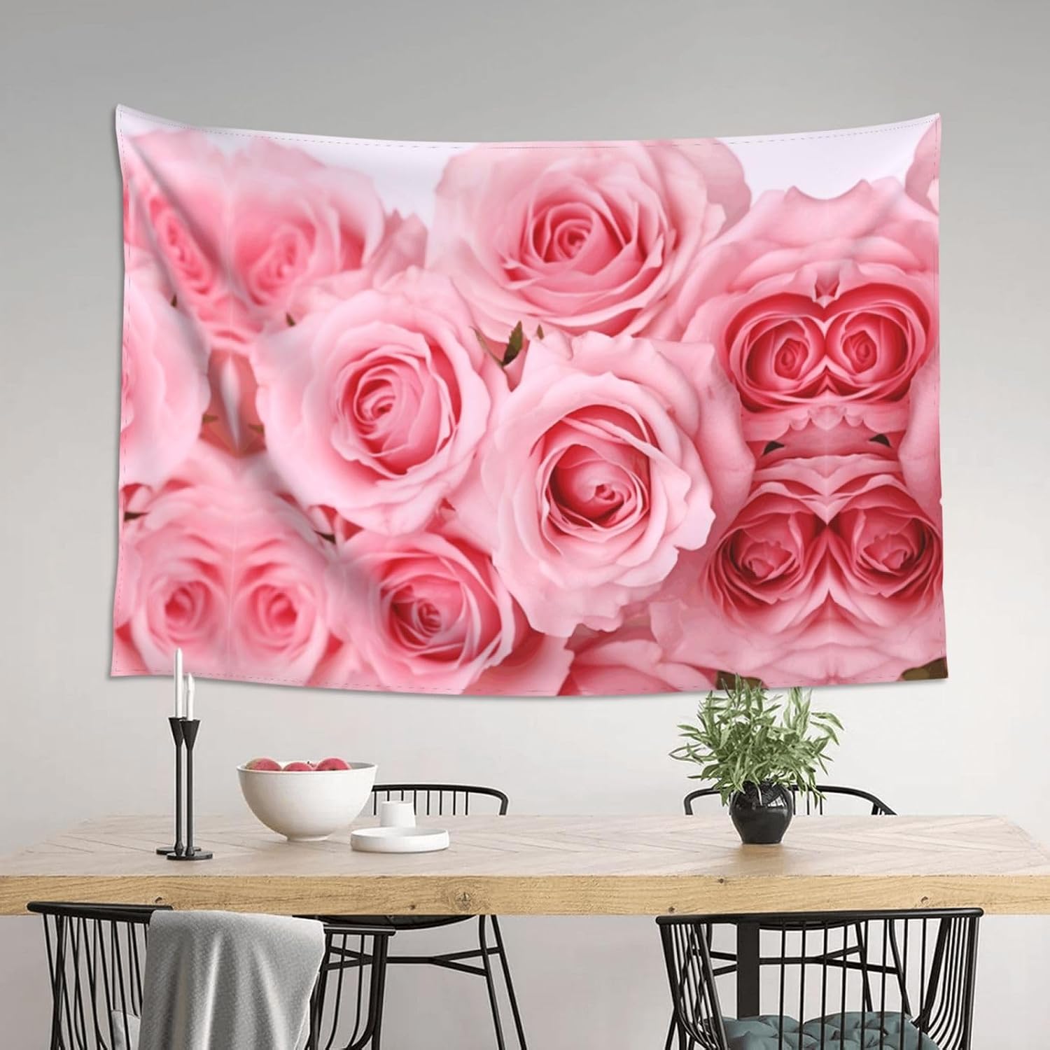 WEIHAKO Tapestry Wide Wall Hanging Tapestry Lightweight Wall Blanket Fresh Roses Tapestry Vintage Mural Wall Art Home Decor Aesthetic Tapestries for Bedroom Dorm Living Room 60x40 Inch image 5