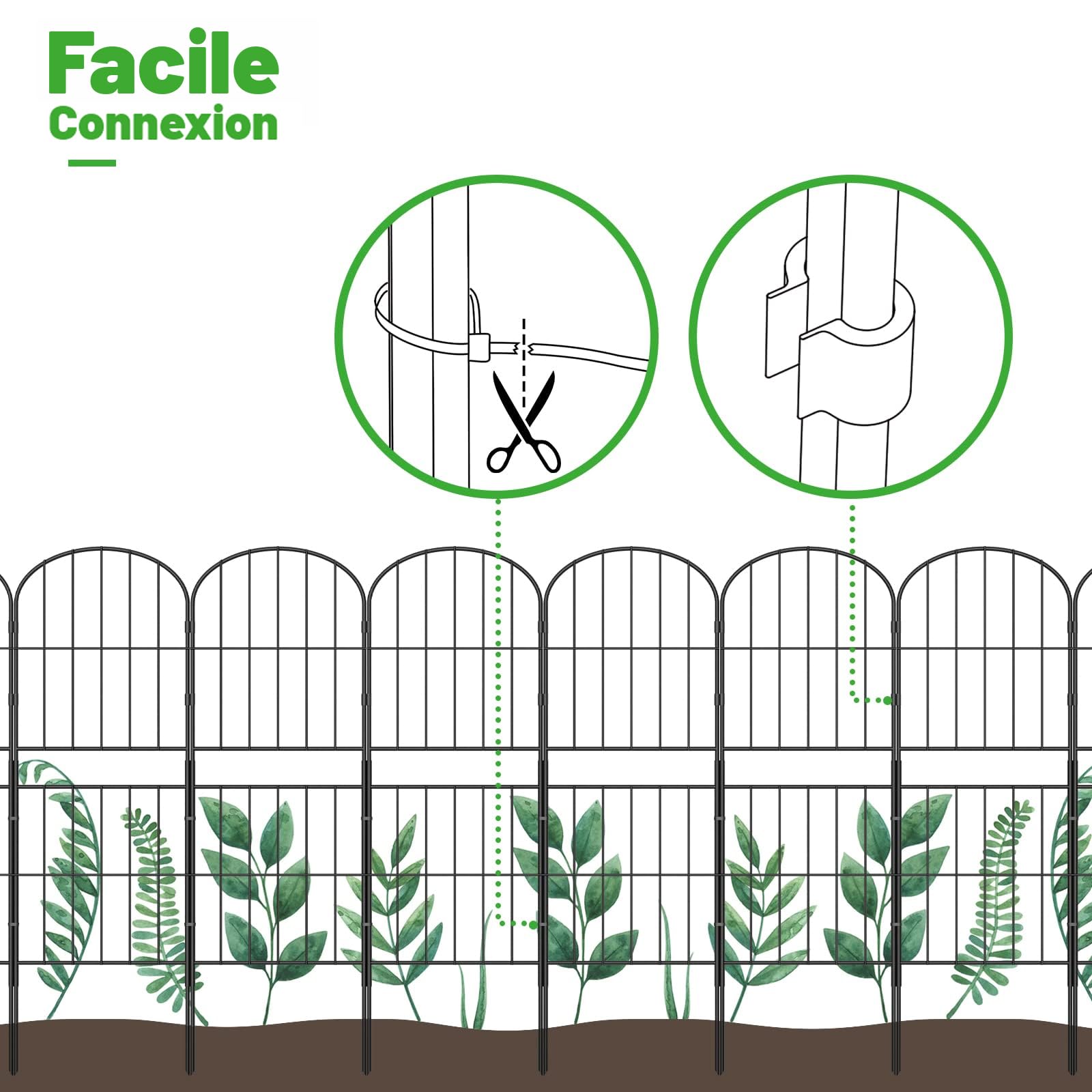 OUSHENG Lot De 10 Clôtures De Jardin Décoratives - Total De 3 (L