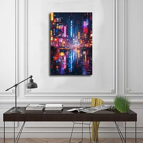 Miniatura 3 de XAHOR Futuristic Cyber Retro Pop Print  Neon Light Inspired Wall Decor  Unique Urban Art Poster for Room Aesthetics Canvas Wall Art Poster And Print