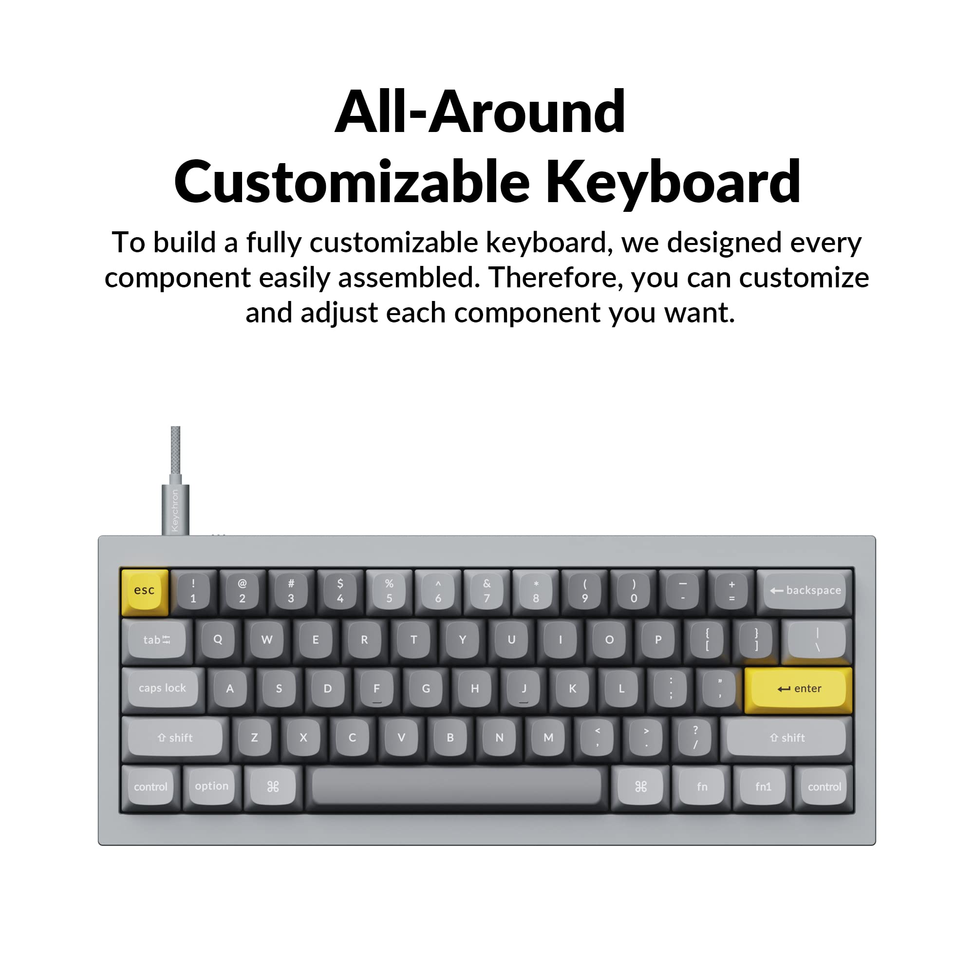 Amazon | Keychron Q4 有線カスタムメカニカルキーボード QMK