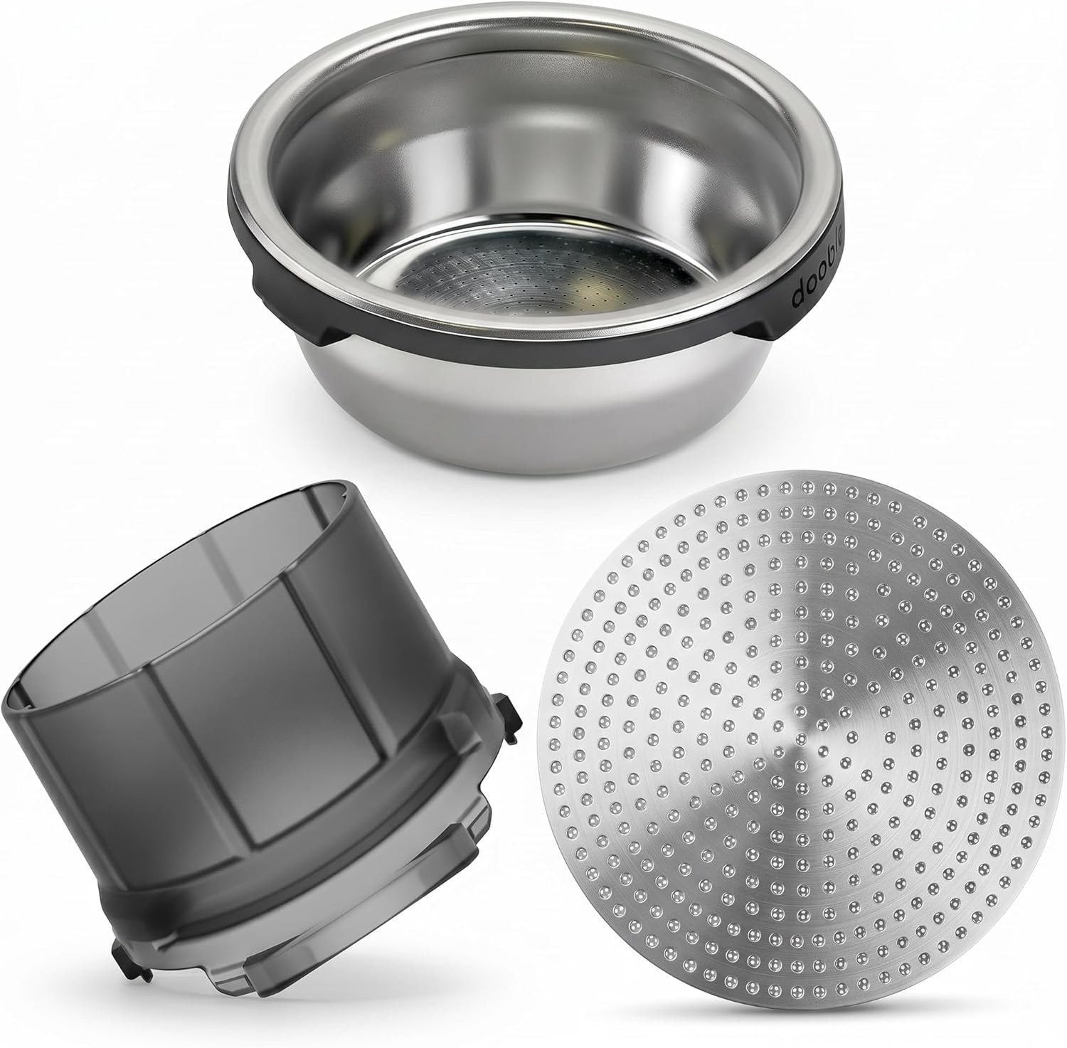 3 Set Double Cup Filter Basket & Portafilter Funnel & Espresso Puck Screen Combo Set Compatible with Ninja Luxe Espresso Coffee Machine ES601 ES655 for Coffee Lovers