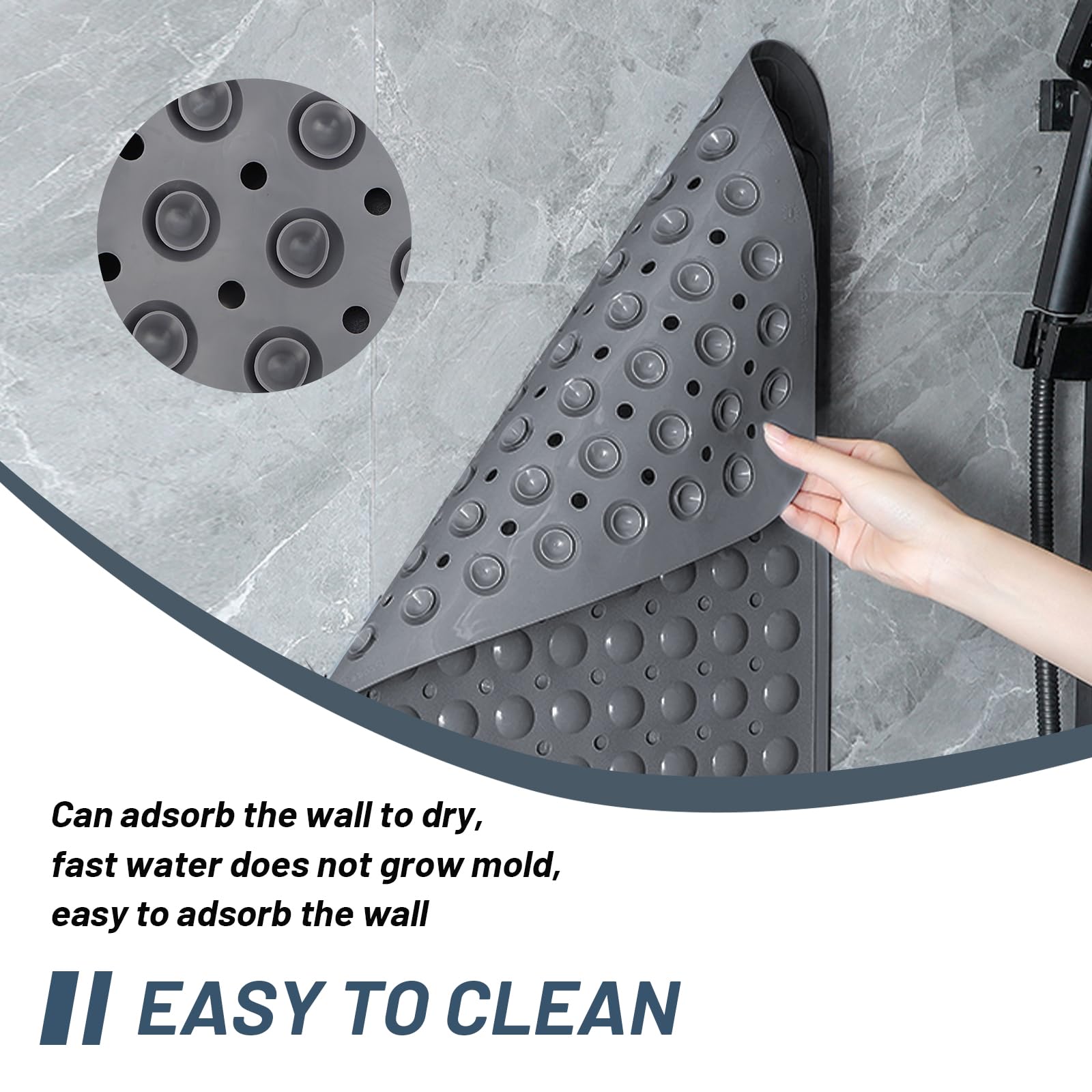 Tappetino Doccia Antiscivolo 70x40cm - Con Ventose, Massaggiante, In TPE, Khaki - Foto 7