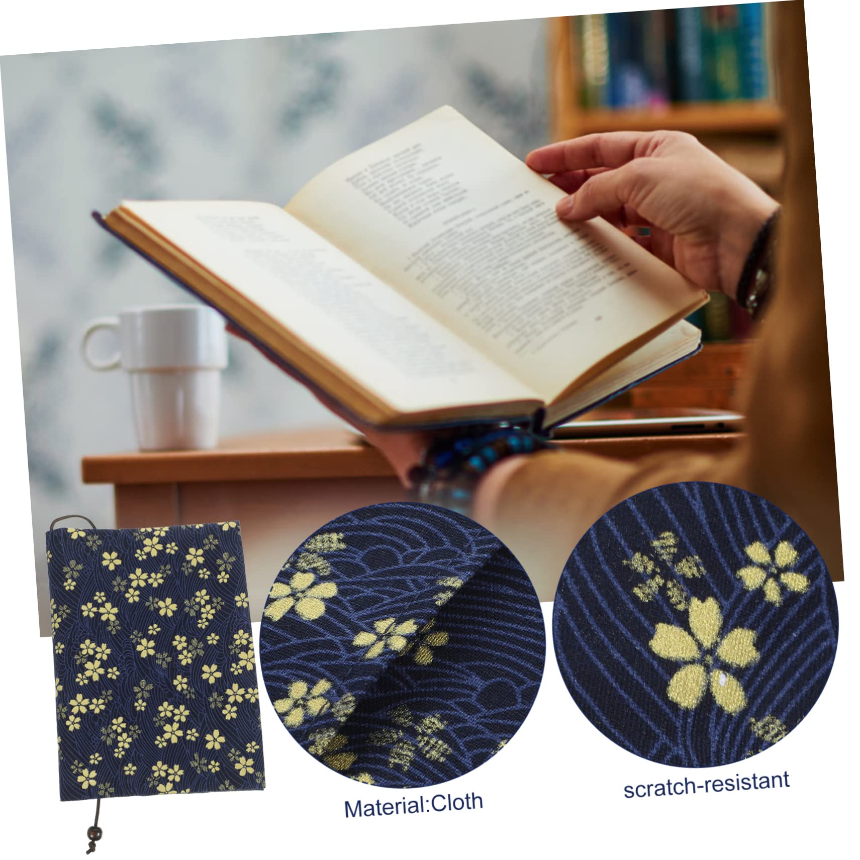 MAGICLULU 4piezas Cubierta De Libro Decorativa Tela De Flores Para Estudiantes y Notas Reutilizable Para Libros De Tapa Dura Diseño Ecológico y Ligero