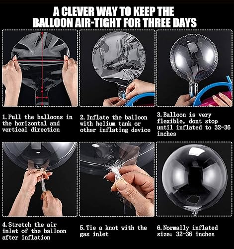 Miniatura 7 de Globos de burbujas Bobo de 36 pulgadas, 8 globos transparentes Bobo, globo de burbujas grandes transparentes para decoración de Navidad, boda,