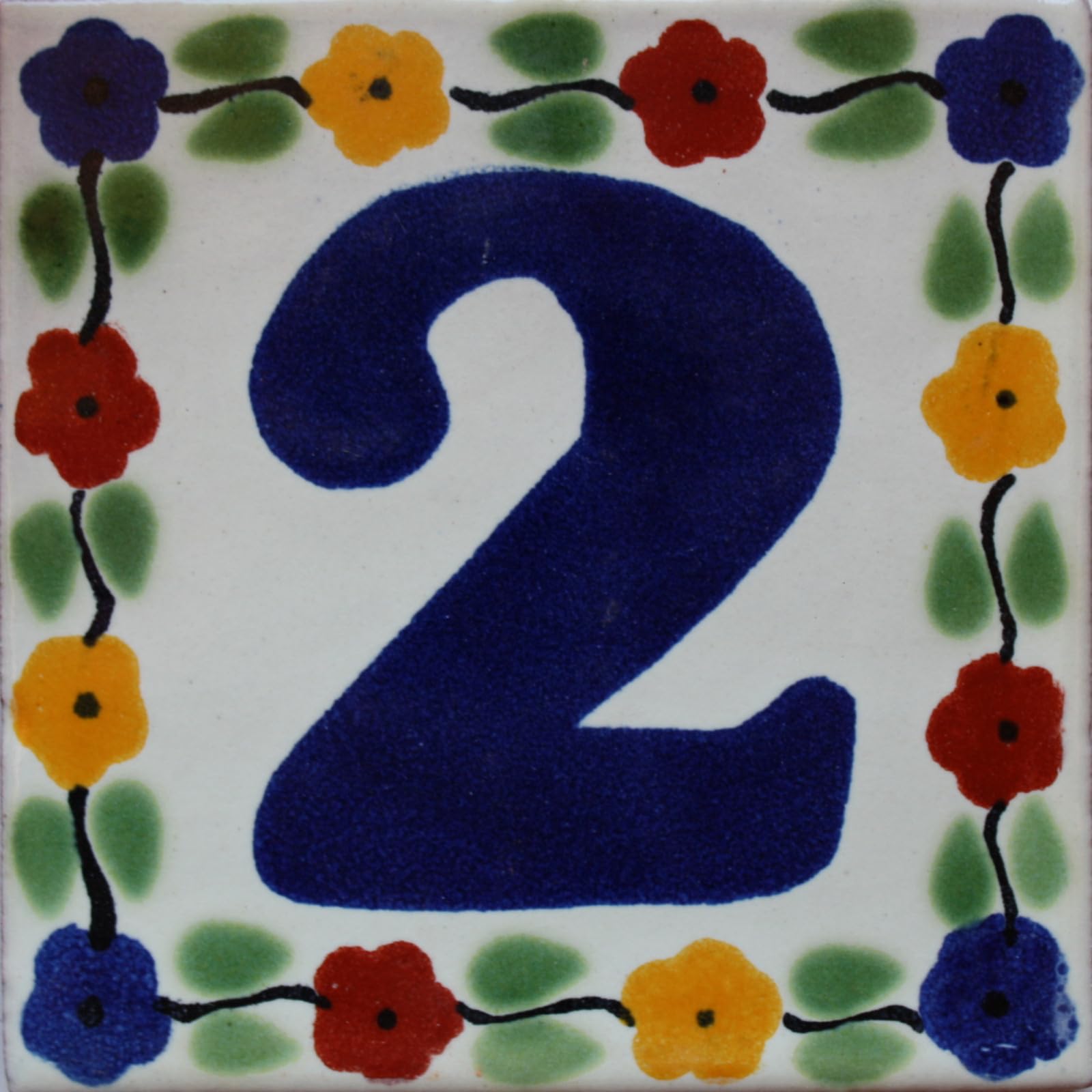 2 pcs Bouquet Talavera Tile Number Two