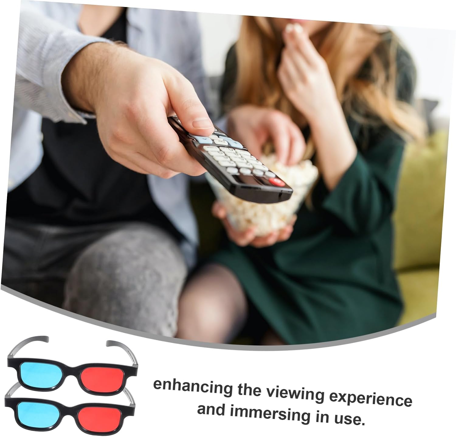 4pcs Movie Glasses for Tv and Projector Lightweight Plastic Eyewear for Home Use Viewing Experience Compatible with Red-Blue Format