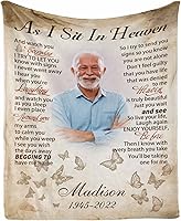 Vista 54 de Custom Memorial Blankets with Photo to Your Loved One's Memory, Memory Lane in Loving Memory Photo Blanket to Remind You of Your Beloved Ones 40x50