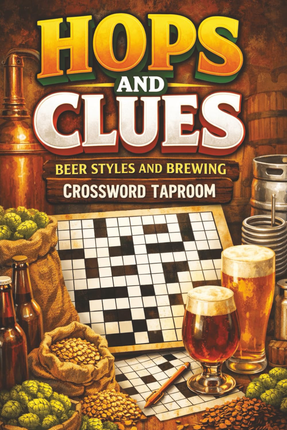 Hops and Clues - Beer Styles and Brewing Crossword Taproom: A Craft Beer Styles, Breweries and Brewing Terms Crossword Puzzle Book for Beer Nerds and Homebrewers