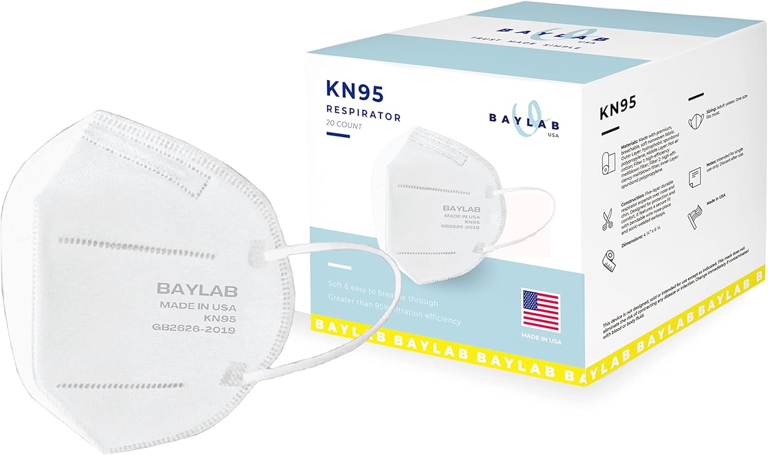 BAYLAB USA KN95 Respirator (GB26262019) Disposable 5