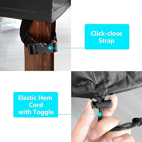 Miniatura 5 de Fundas impermeables para sillas de exteriores, paquete de 2 fundas para sillas de patio con respaldo alto para muebles de exterior, funda para