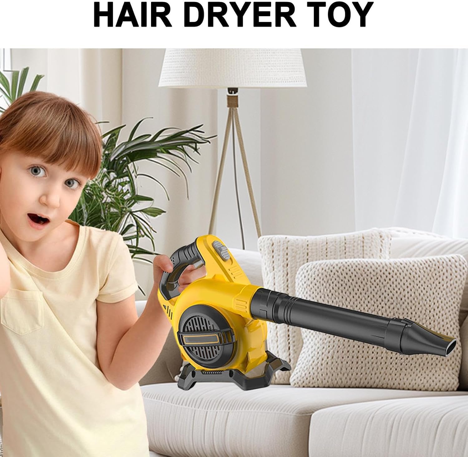 Hair Dryer Toy | Kids Battery-Powered Leaaf Blower | Kids Lawn Care Blower | Real Working Outdoor Gardening Tool | Fun Landscaping Equipment for Preschoolers | Miiniature Leaaf Blower for Children