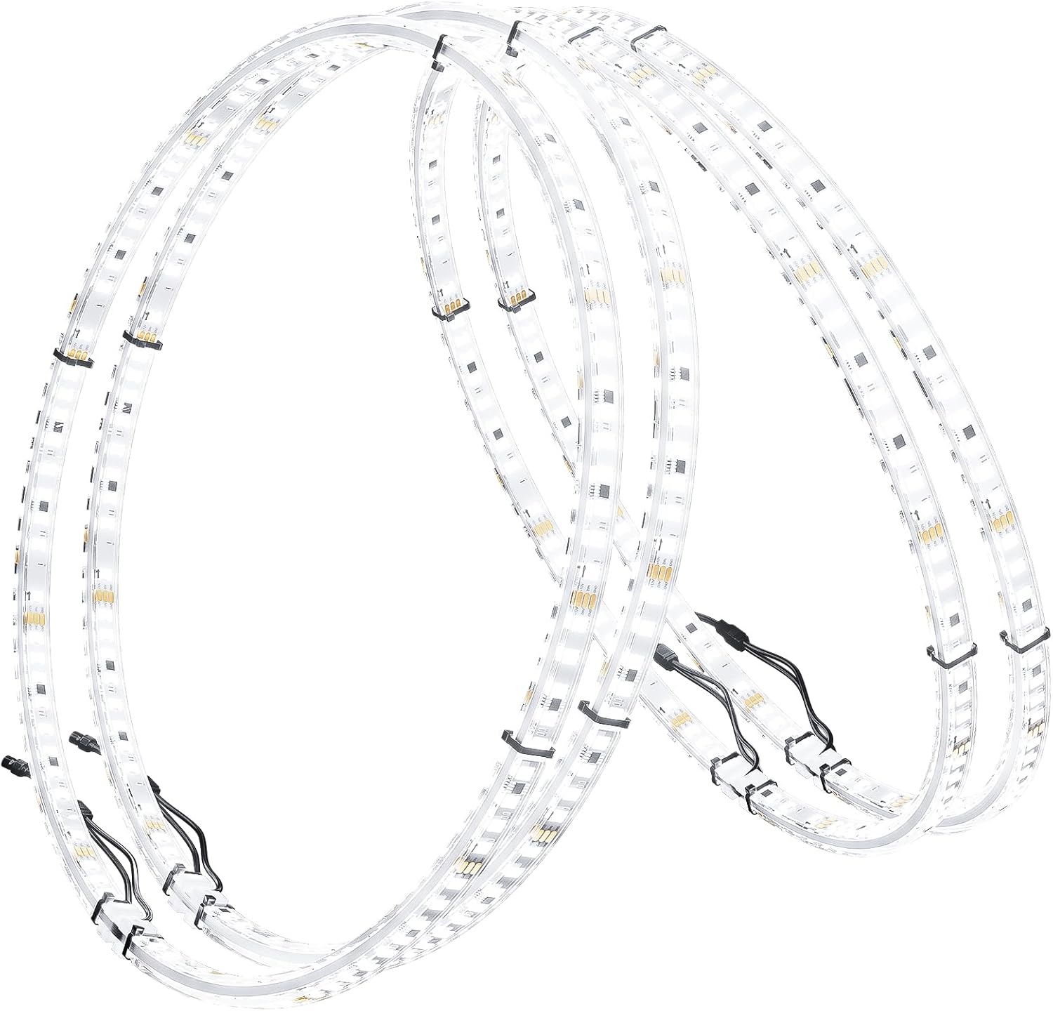 Ehaho 15.5" Super Bright Double Row Pure White Wheel Lights, Rim Light with Remote Control, IP68 Waterproof Wheel Ring Lights with Turn & Braking Signal Compatible with Various Trucks SUV Car（4PCS）