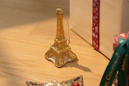 Miniatura 6 de Adorno de Navidad de la Torre Eiffel de París, 2 unidades, adornos de cristal soplado para árbol de Navidad
