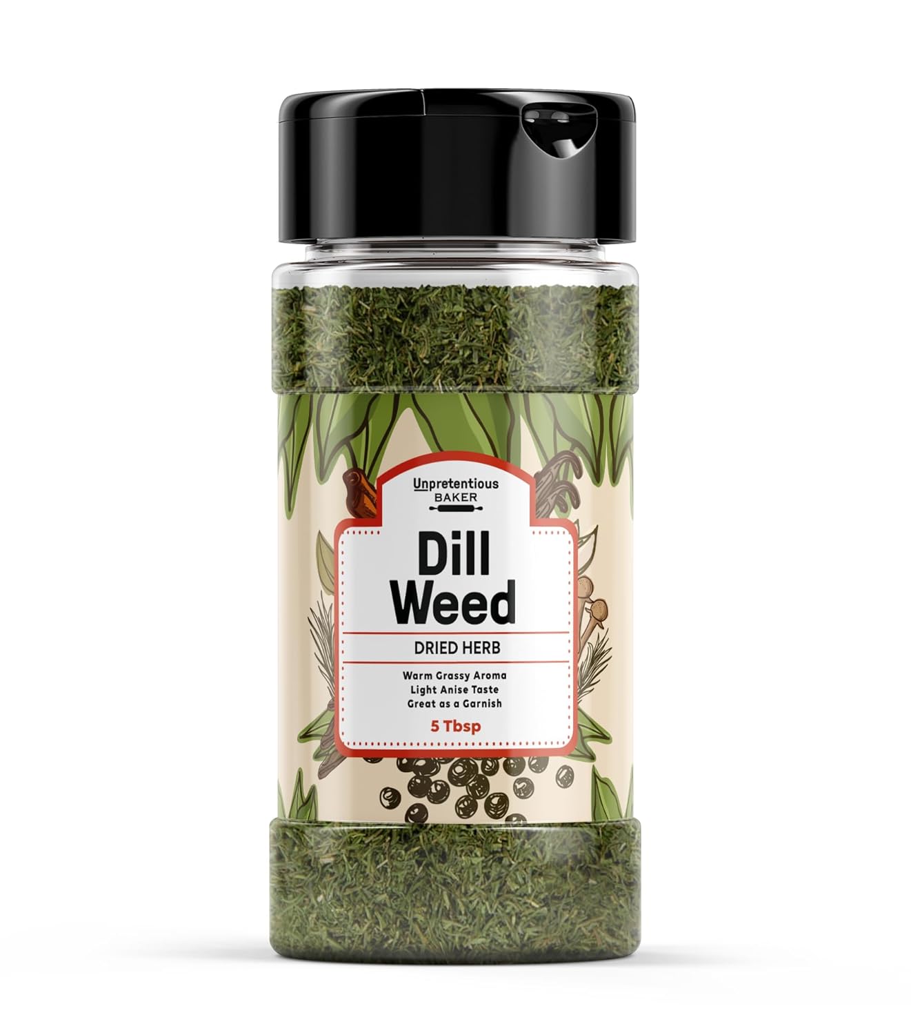 Unpretentious Dill Weed, 5 Tbsp, Light Anise Taste, Garnish