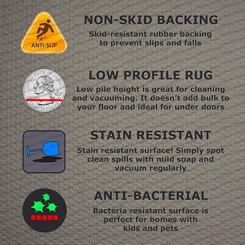 Miniatura 4 de Maxy Home, tapetes pequeños, diseño de flores, de caucho, colección Hamam, Floral1, Sintético, marrón, marfil, verde