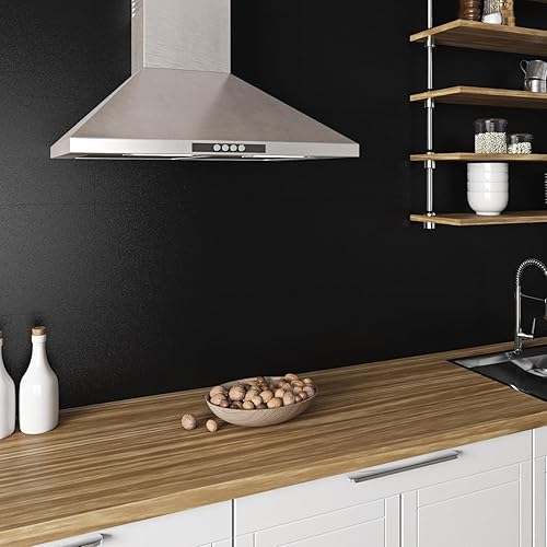 Miniatura 1 de Livelynine Azulejos grandes de color negro mate para salpicaduras de cocina, 24 x 12 pulgadas, 4 piezas de azulejos de pared de baño, calcomanías