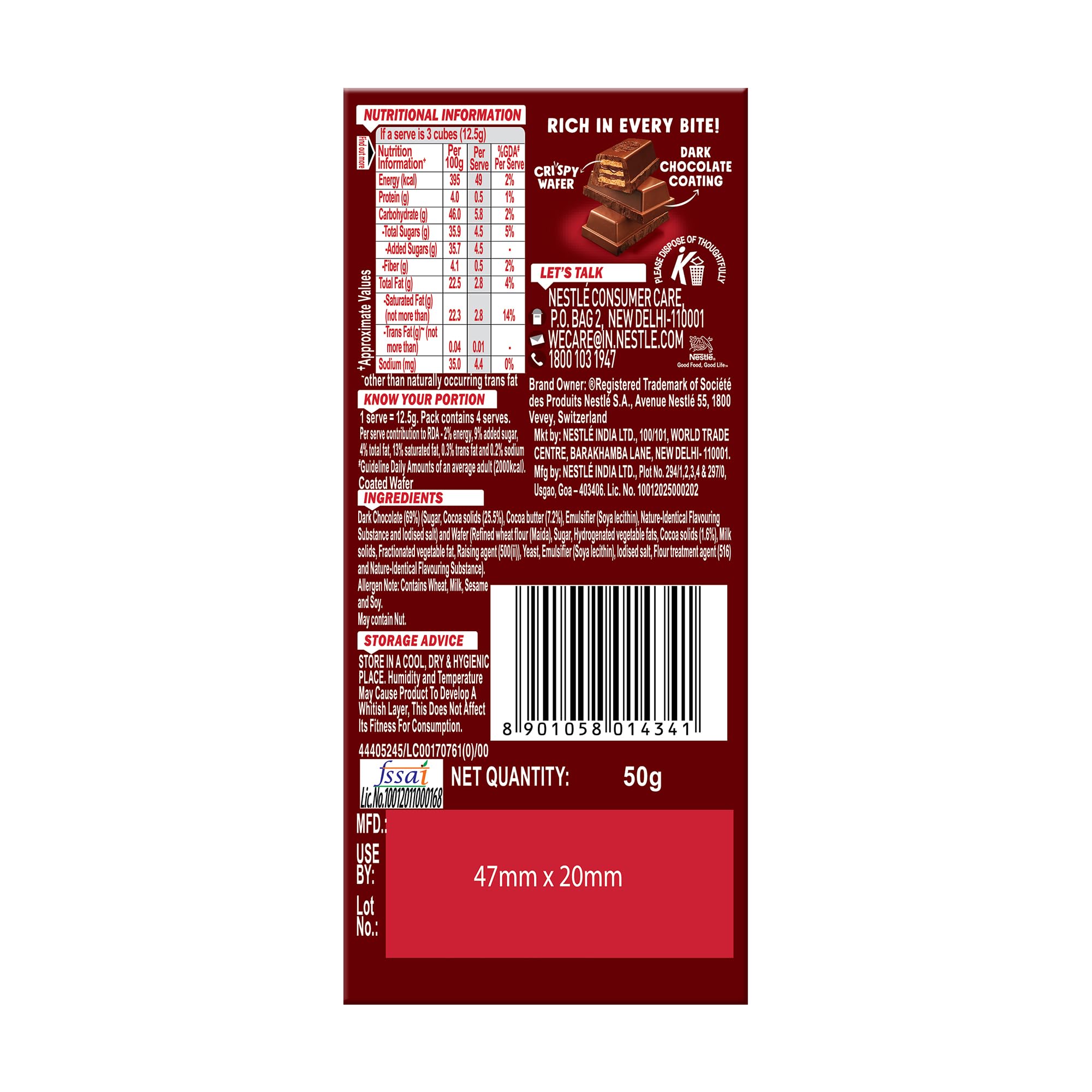 Nestle KitKat Delights Dark, 50 g - Image 2 thumbnail