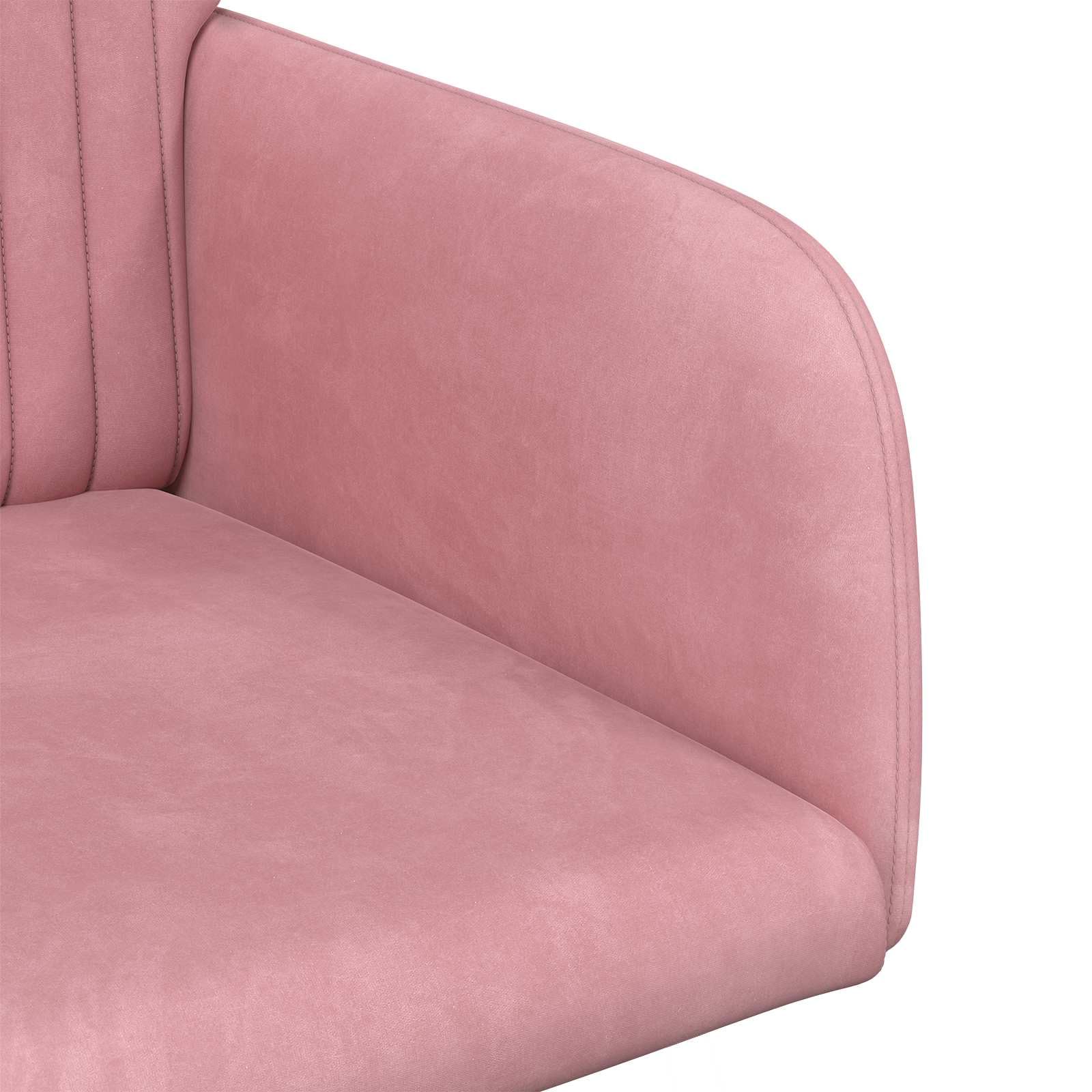 Set di 2 sedie da pranzo in velluto rosa, 55 x 50 x 84 cm, con telaio in metallo, comode sedie imbottite, per sala da pranzo, cucina, soggiorno o ristorante, ergonomiche, salvaspazio, facili
