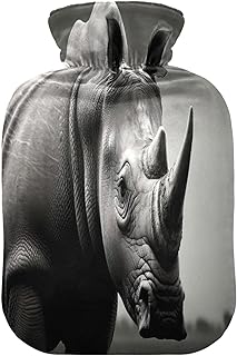 Wajiw Hot Water Bottle with Cover 1L Warm Water Bottle for Hot and Cold Compress Hot and Cold Therapies,Hand Feet Warmer,Hippo