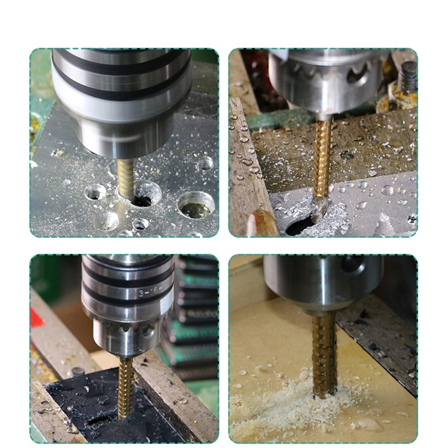 6pcs Serrated Drill Bit Surface Milling Cutter Metal Plastic Punching Wood Reaming Grooving Cutting Tap HSS Twist Saw Drill Bits