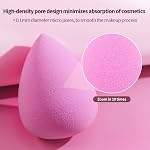 BEAKEY Makeup Sponge Set, 5 Pcs Pink Beauty Sponges for Blending | for Flawless Application of Liquid Foundation, Cream, and Powder, Latex-Free Vegan and Cruelty-Free, Wet or Dry Use, Reusable