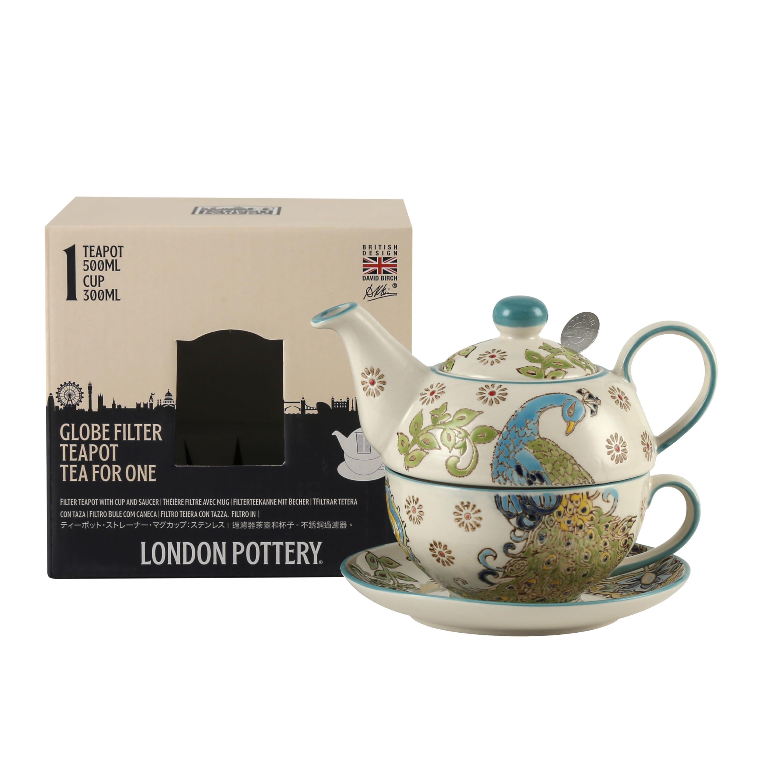 Théière en céramique tasses et soucoupes paon en porcelaine pour éviter le thé froid