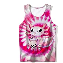 Kids Cute Animal Tie Dye Tank Tops Funny Retro Crew Neck Sleeveless Undershirt Size 5-14