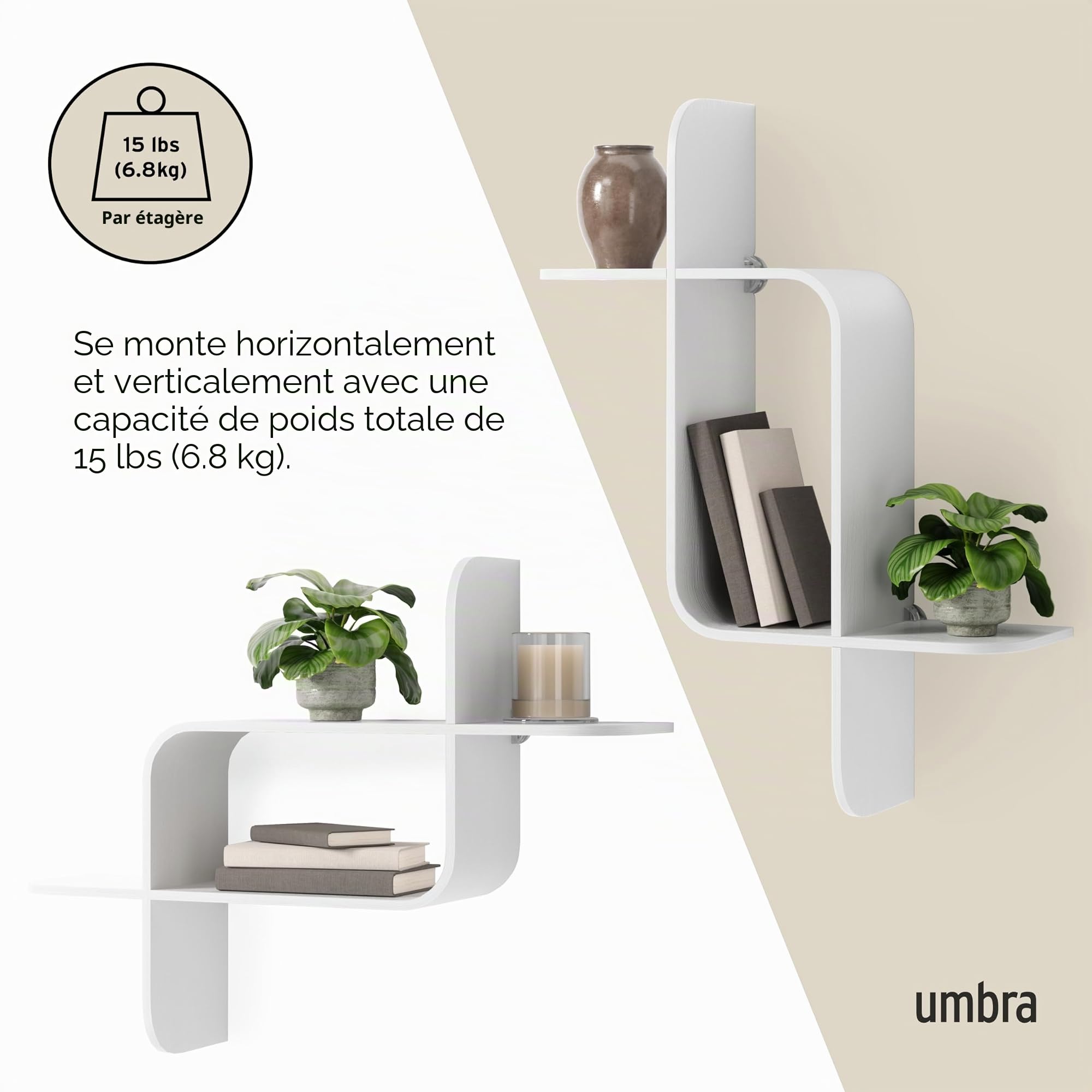 Umbra Montage – Étagère murale, Blanc