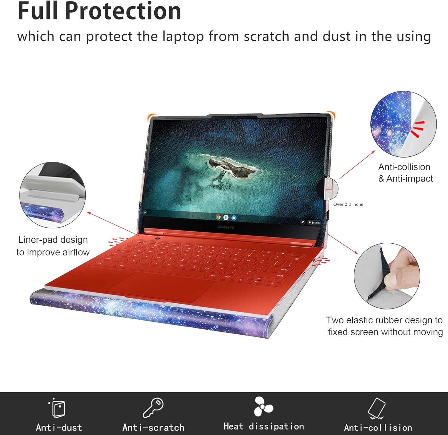 Alapmk Protective Case for 13.3" Samsung Galaxy Book3 360, Chromebook 13, Flex 13, Book Pro 13