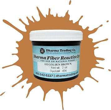 Dharma Fiber Reactive Procion Dye - #1 for Tie-Dye & Ice Dye. Vibrant, Permanent Colors Trusted Since 1969 Golden Brown PR113, 2 oz.