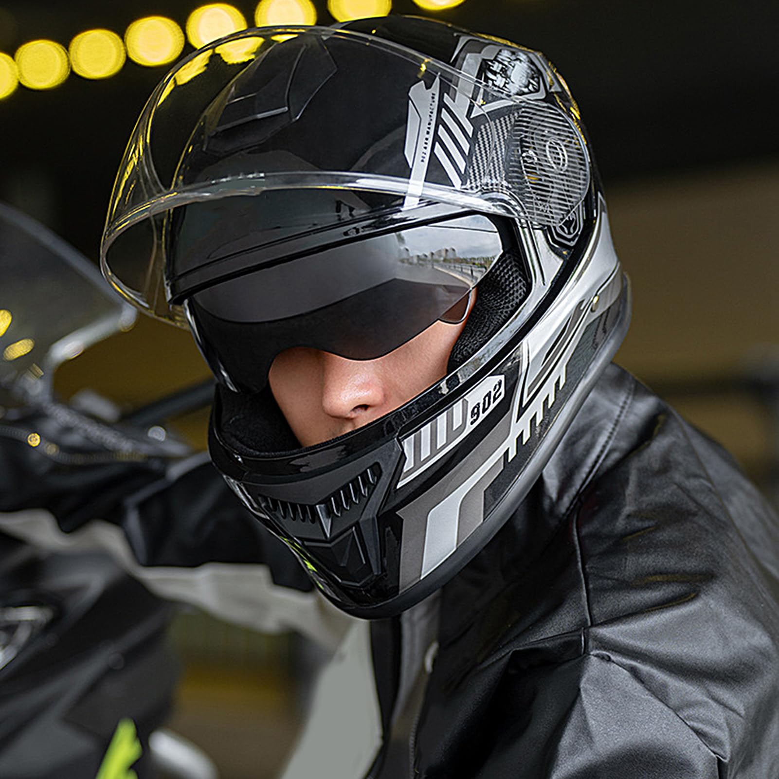 Kask motocyklowy, odporna na kolizje, maska motocrossowa, kask na całą twarz ze zdejmowanym szalikiem, na motocykl, rower, narty, śnieg, ATV, skuter, wyścigi, jazdę konną, ochronę przed zimą