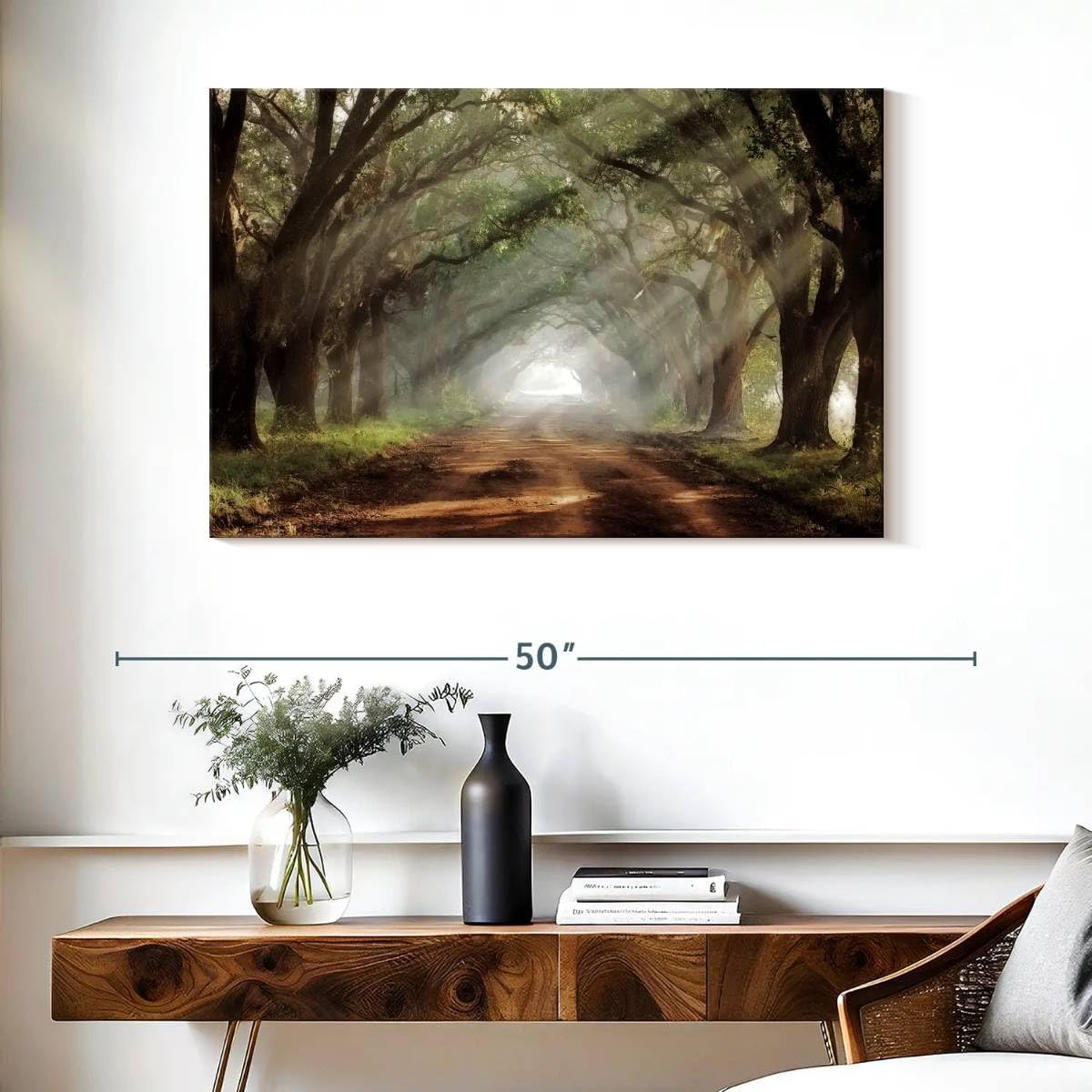 ElephantStock Evergreen Plantation Canvas - 1 Piece Forest Wall Decor - Ready-to-Hang Green Trees Photography - Nature Canvas Wall Art - and Forest Wall Art - 39" X 26"