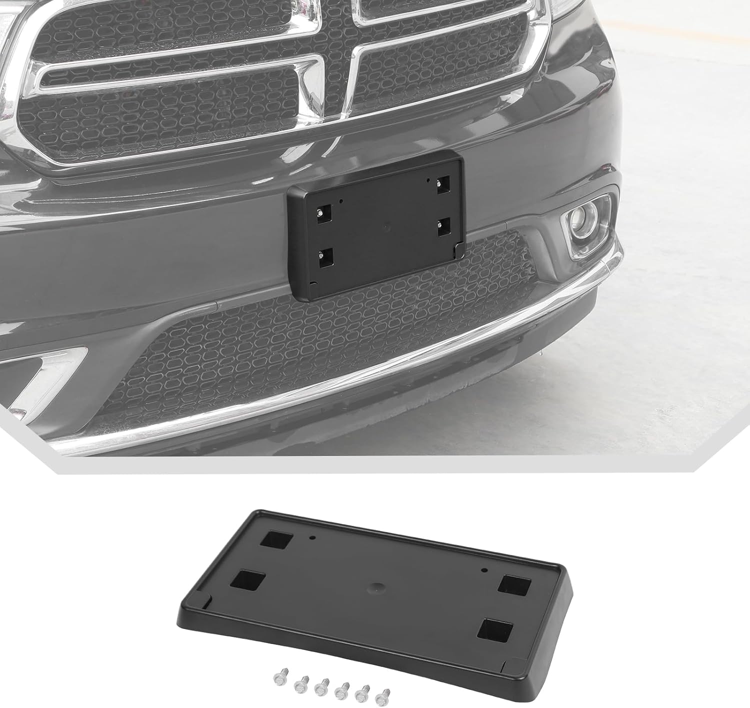 JeCar Front License Plate Frame Bracket Fit for 2014-2020 Dodge Durango License Plate Mount Holder (Black)