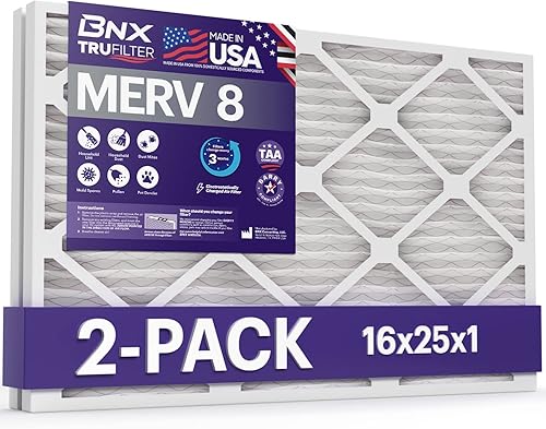 Miniatura 129 de BNX TruFilter - Filtro de aire 14 x 25 x 1 MERV 8, electrostático plisado para defensa contra polvo y mascotas, para aire acondicionado, HVAC