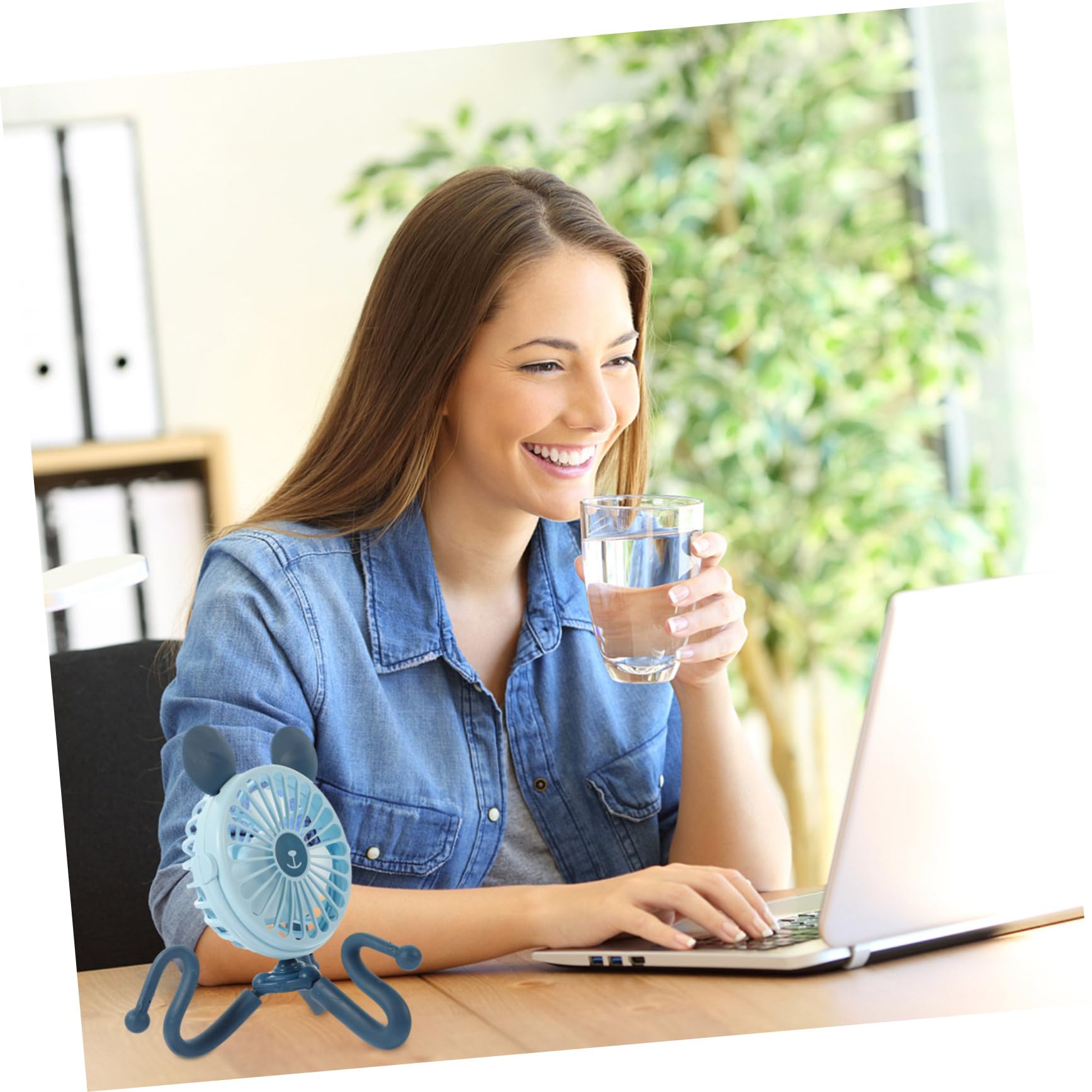 TOYANDONA Ventilatore Forma di Polpo Portatile Piccolo per Scrivania Ventilatore per Passeggino Batteria Ricaricabile e Connessione USB